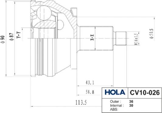 Hola CV10-026 - Joint Kit, drive shaft autospares.lv