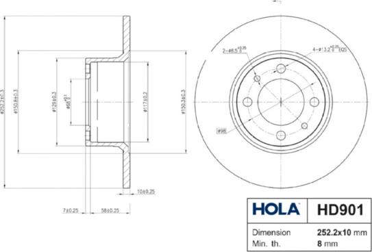 Hola HD901 - Brake Disc autospares.lv