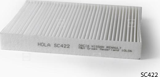 Hola SC422 - Filter, interior air autospares.lv