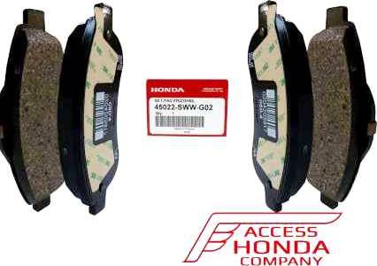 Honda 45022SWWG02 - Brake Pad Set, disc brake autospares.lv