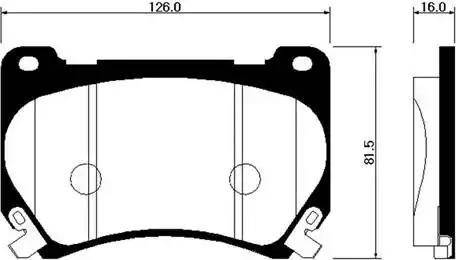 Koreastar KBPH-096 - Brake Pad Set, disc brake autospares.lv