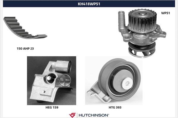 Hutchinson KH 418WP51 - Water Pump & Timing Belt Set autospares.lv