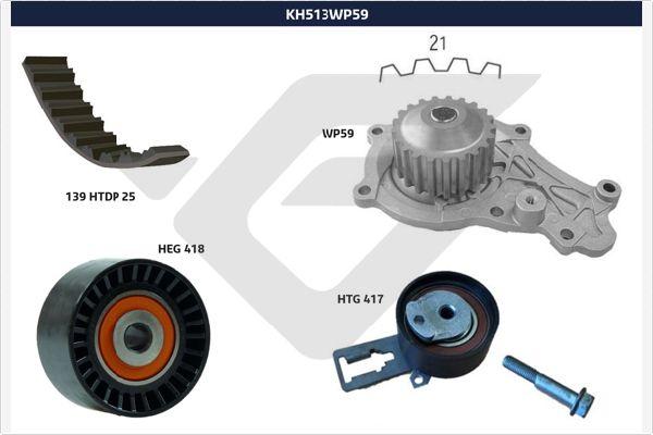 Hutchinson KH 513WP59 - Water Pump & Timing Belt Set autospares.lv