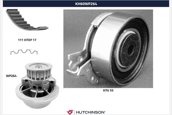 Hutchinson KH 60WP264 - Water Pump & Timing Belt Set autospares.lv