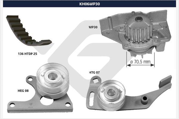 Hutchinson KH 06WP30 - Water Pump & Timing Belt Set autospares.lv