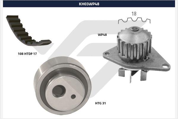 Hutchinson KH 03WP48 - Water Pump & Timing Belt Set autospares.lv