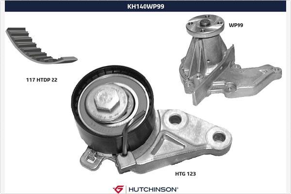 Hutchinson KH 140WP99 - Water Pump & Timing Belt Set autospares.lv