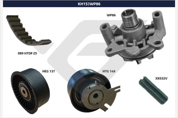 Hutchinson KH 153WP86 - Water Pump & Timing Belt Set autospares.lv