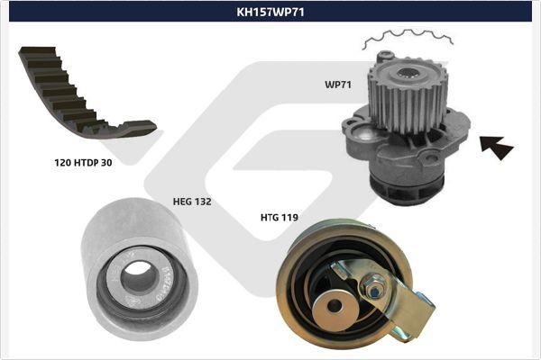 Hutchinson KH 157WP71 - Water Pump & Timing Belt Set autospares.lv