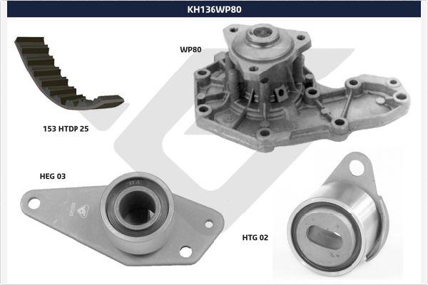 Hutchinson KH 136WP80 - Water Pump & Timing Belt Set autospares.lv