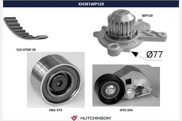 Hutchinson KH 361WP120 - Water Pump & Timing Belt Set autospares.lv