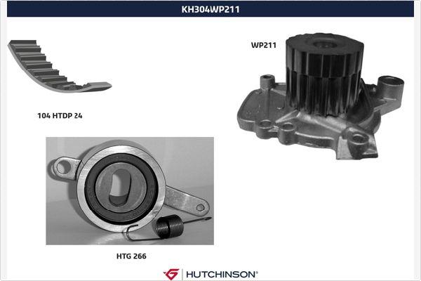 Hutchinson KH 304WP211 - Water Pump & Timing Belt Set autospares.lv