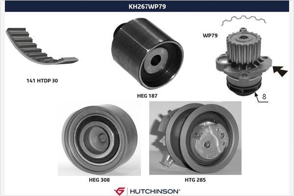 Hutchinson KH 267WP79 - Water Pump & Timing Belt Set autospares.lv