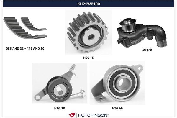 Hutchinson KH 21WP100 - Water Pump & Timing Belt Set autospares.lv