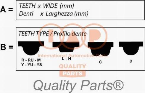 IAP QUALITY PARTS 128-11011 - Timing Belt autospares.lv