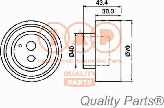 IAP QUALITY PARTS 12713084 - Tensioner Pulley, timing belt autospares.lv