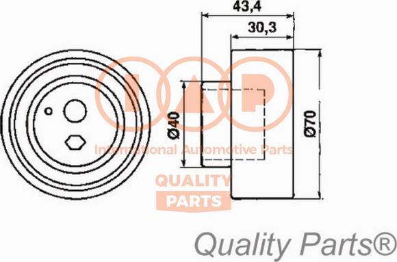 IAP QUALITY PARTS 127-13083 - Tensioner Pulley, timing belt autospares.lv