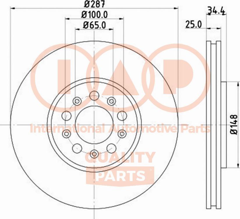 IAP QUALITY PARTS 709-50041 - Brake Disc autospares.lv