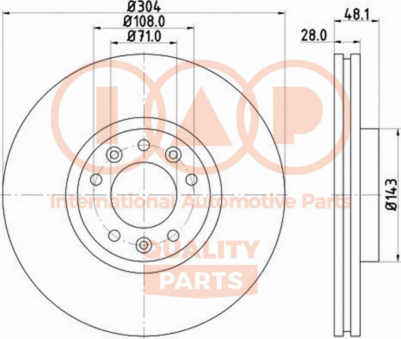 IAP QUALITY PARTS 709-52032 - Brake Disc autospares.lv