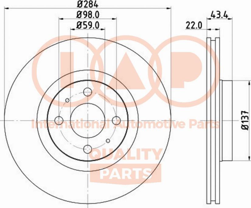 IAP QUALITY PARTS 709-08050 - Brake Disc autospares.lv