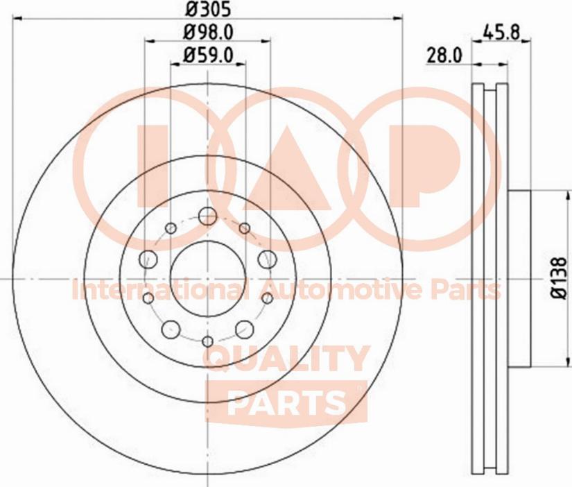 IAP QUALITY PARTS 709-08051 - Brake Disc autospares.lv