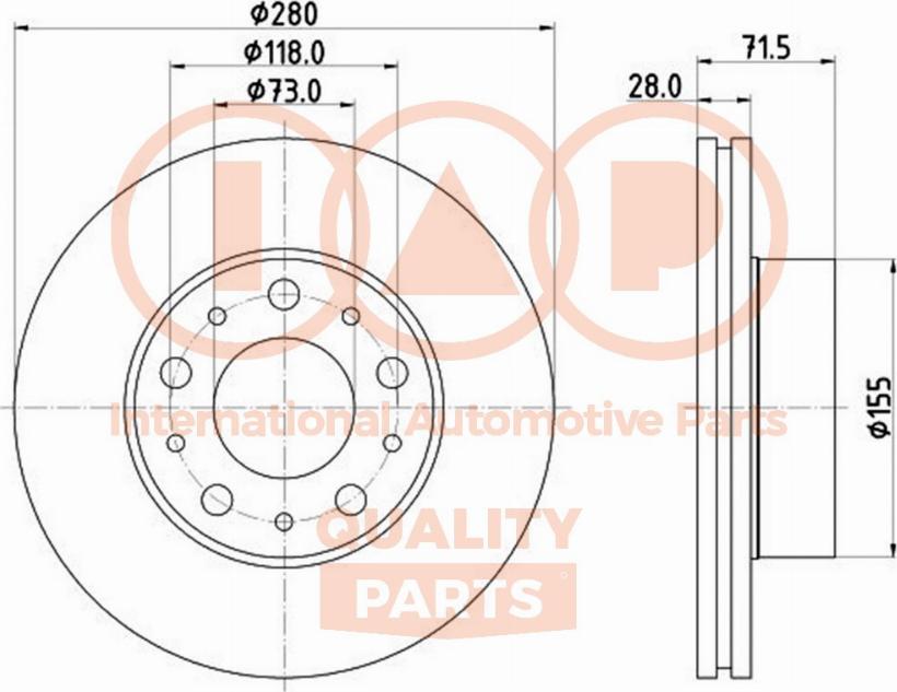 IAP QUALITY PARTS 709-08033 - Brake Disc autospares.lv