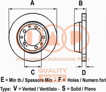 IAP QUALITY PARTS 709-07045G - Brake Disc autospares.lv