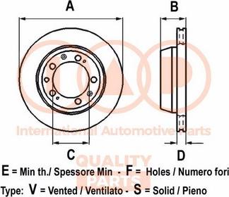 IAP QUALITY PARTS 709-18072G - Brake Disc autospares.lv