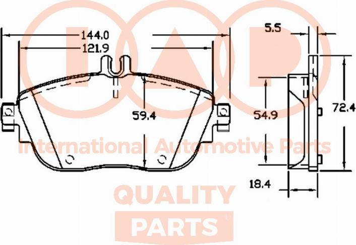 IAP QUALITY PARTS 704-54002 - Brake Pad Set, disc brake autospares.lv