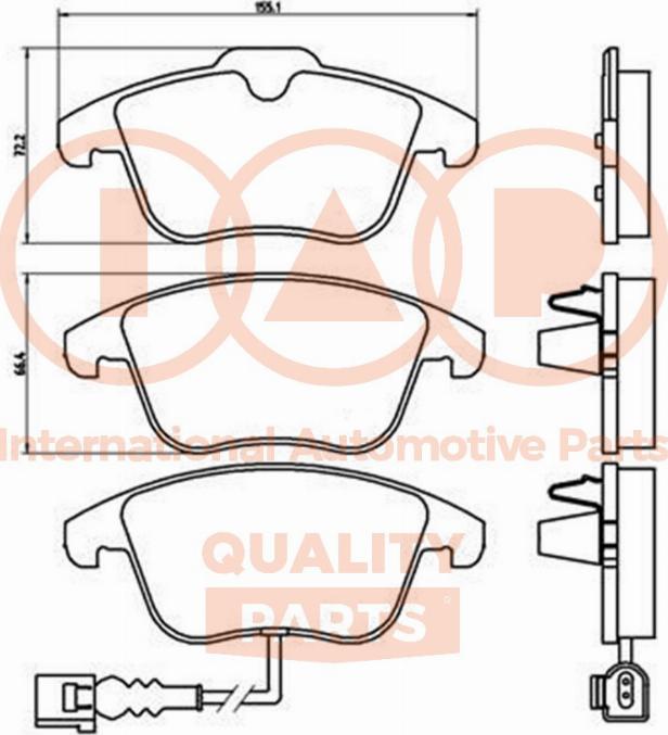 IAP QUALITY PARTS 704-50030 - Brake Pad Set, disc brake autospares.lv