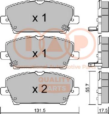 IAP QUALITY PARTS 704-06028 - Brake Pad Set, disc brake autospares.lv