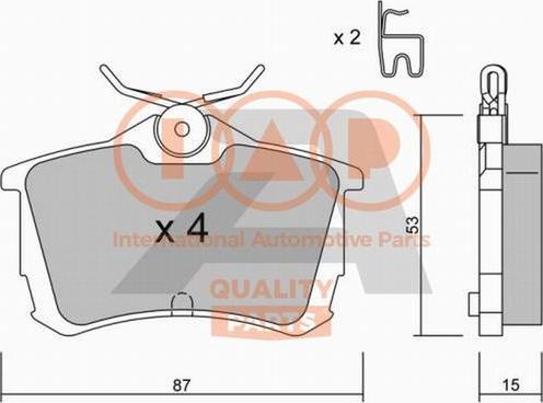 IAP QUALITY PARTS 704-06027P - Brake Pad Set, disc brake autospares.lv