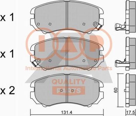 IAP QUALITY PARTS 704-21022P - Brake Pad Set, disc brake autospares.lv