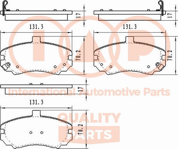 IAP QUALITY PARTS 704-07024 - Brake Pad Set, disc brake autospares.lv