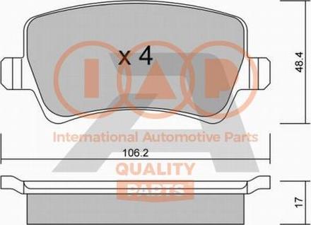 IAP QUALITY PARTS 704-14090P - Brake Pad Set, disc brake autospares.lv