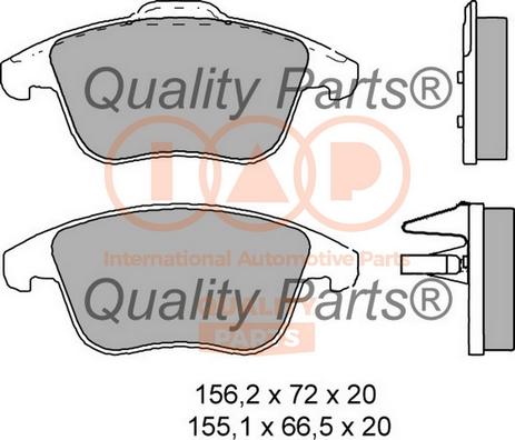 IAP QUALITY PARTS 704-14072 - Brake Pad Set, disc brake autospares.lv