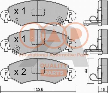 IAP QUALITY PARTS 704-16097P - Brake Pad Set, disc brake autospares.lv