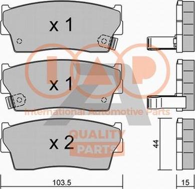 IAP QUALITY PARTS 704-16050P - Brake Pad Set, disc brake autospares.lv