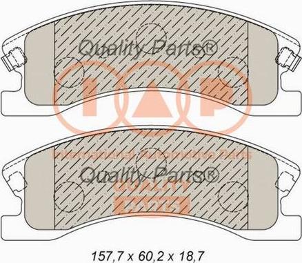 IAP QUALITY PARTS 704-10047P - Brake Pad Set, disc brake autospares.lv