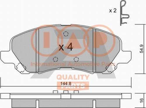 IAP QUALITY PARTS 704-10070P - Brake Pad Set, disc brake autospares.lv