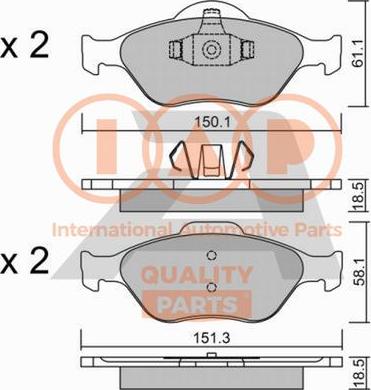 IAP QUALITY PARTS 704-11028P - Brake Pad Set, disc brake autospares.lv