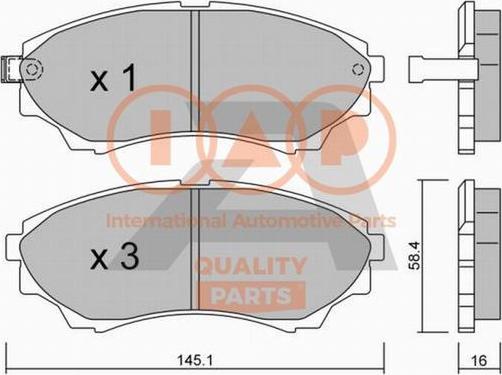 IAP QUALITY PARTS 704-11073P - Brake Pad Set, disc brake autospares.lv