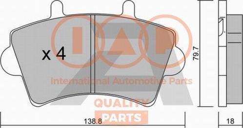 IAP QUALITY PARTS 704-13160P - Brake Pad Set, disc brake autospares.lv