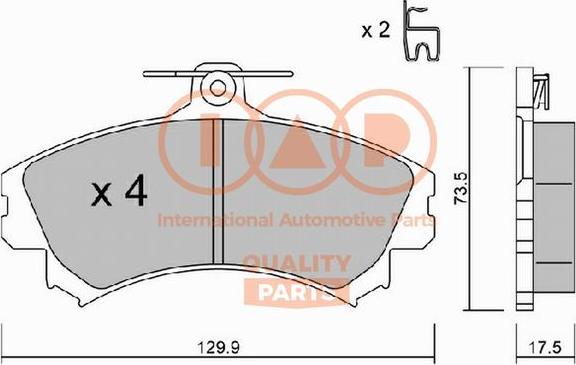 IAP QUALITY PARTS 704-12095P - Brake Pad Set, disc brake autospares.lv