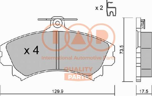 IAP QUALITY PARTS 704-12065P - Brake Pad Set, disc brake autospares.lv