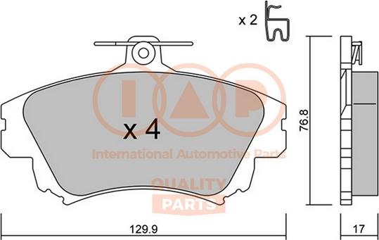 IAP QUALITY PARTS 704-12082P - Brake Pad Set, disc brake autospares.lv