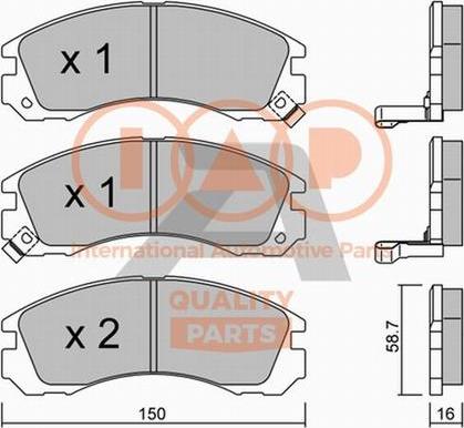 IAP QUALITY PARTS 704-12021P - Brake Pad Set, disc brake autospares.lv