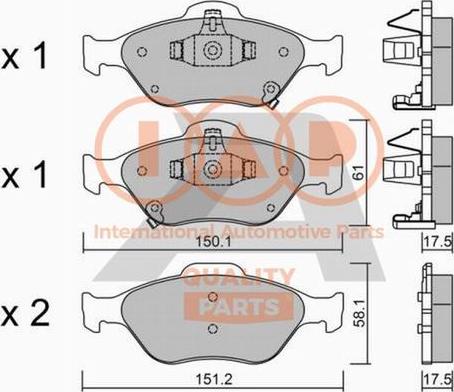 IAP QUALITY PARTS 704-17004P - Brake Pad Set, disc brake autospares.lv