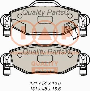 IAP QUALITY PARTS 704-17003X - Brake Pad Set, disc brake autospares.lv