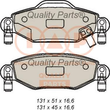 IAP QUALITY PARTS 704-17003 - Brake Pad Set, disc brake autospares.lv